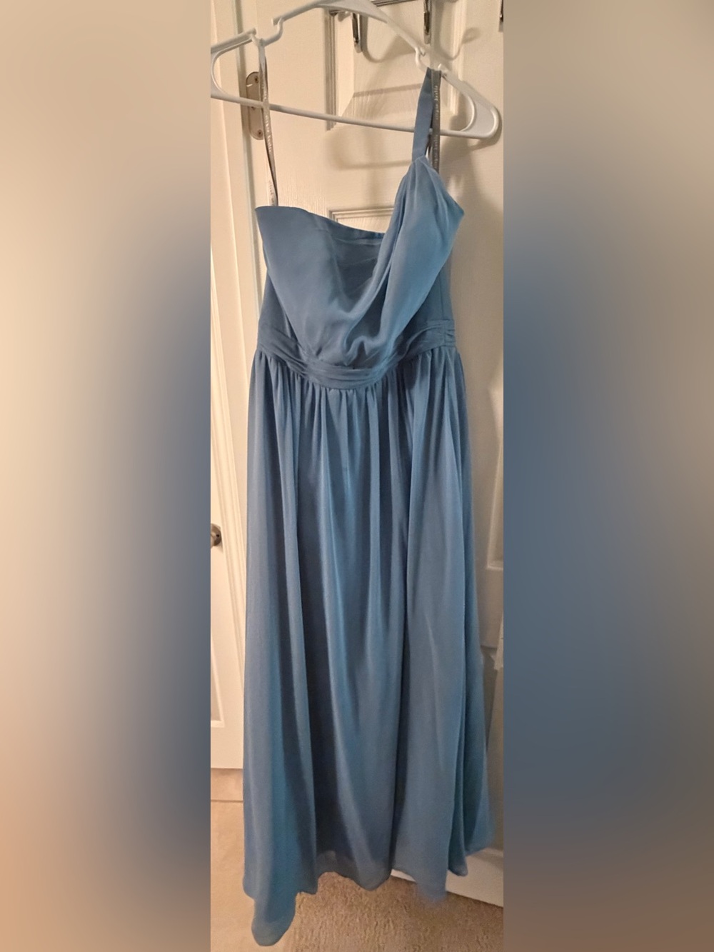 Alfred Angelo Dusty Blue Strapless Bridesmaid Dress
